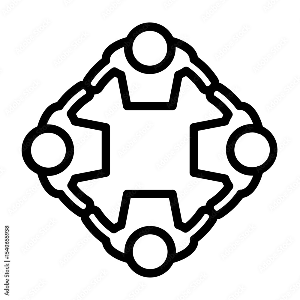 Friends Circle Vector Line Icon Design Friends Circle Vector Line Icon Design