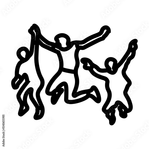 Youth Group Vector Line Icon Design