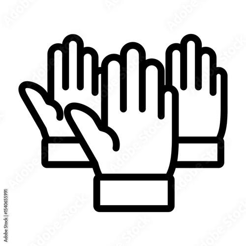 Volunteer Team Vector Line Icon Design