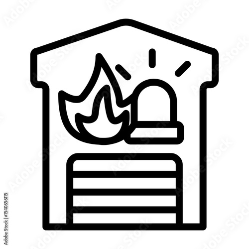 Fire Department Vector Line Icon Design