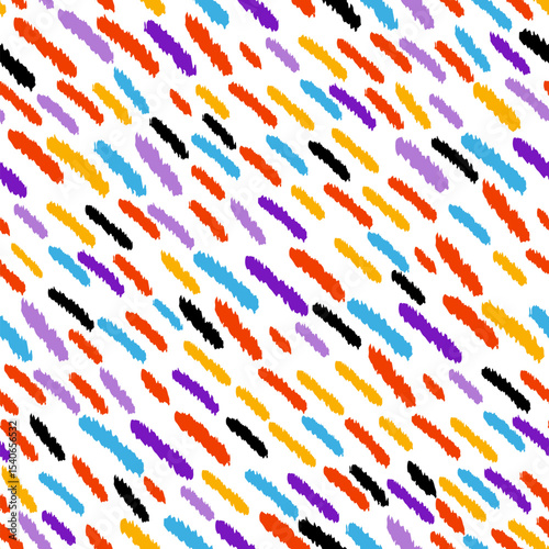 Colorful line doodle seamless pattern. Creative minimalist style art background, trendy design with basic shapes. Modern abstract color backdrop