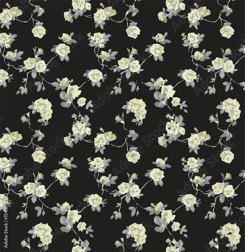 Ditsy floral seamless pattern. Small flower pattern background. Repeat pattern. Ditsy print. Ditsy style background for fashion,fabric, wrapping, decor. Flower pattern printing on surface. vector 