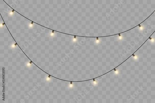 Christmas bulbs twinkle with gentle shine. Wreath light chain wraps celebration invite. Neon sparkle shapes warm visual mood. Transparent light arc highlights festive promo.