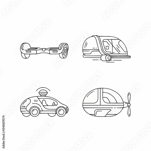 Futuristic Vehicle Concepts Illustrations Depicting Modern and Innovative Transportation Ideas
