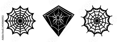 Halloween spiderweb vector graphic spooky cobweb design elements set art silhouette
