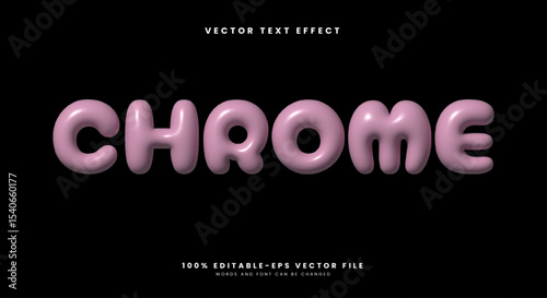 Chrome 3d inflated Style editable text effect template