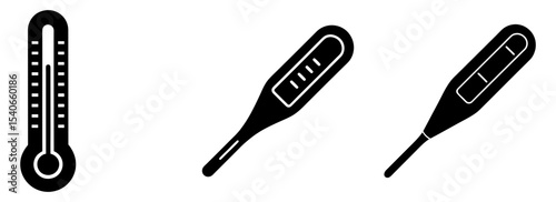 Check your temperature with these medical thermometers for health monitoring silhouette