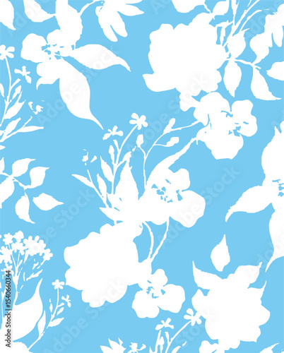 Big flowers pattern, upscale floral pattern. graphical textures floral, trendy colors pattern , flowers background with leaves. vector illustration.