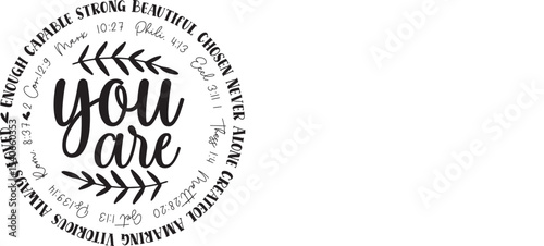 You Are Strong, Beautiful, Capable Inspirational Affirmation Graphic