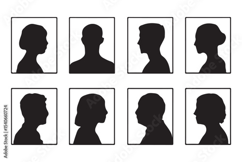 Black silhouette profile images of various individuals perfect for creative and commercial use.