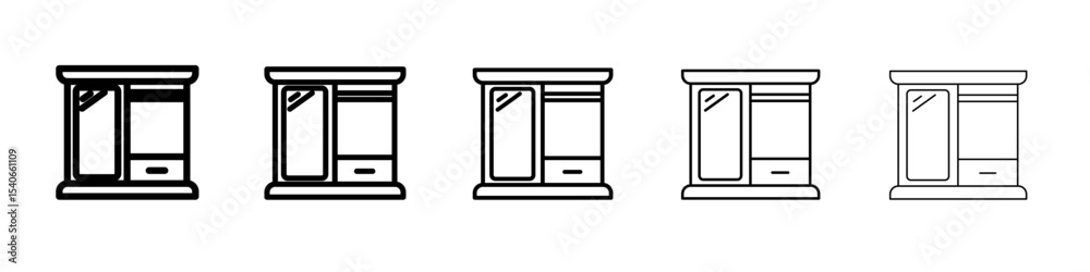 wardrobe icon Flat design on isolated background wardrobe icon Flat design on isolated background