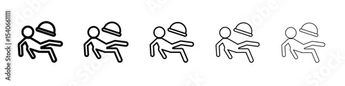 waiter falling icon Flat design on isolated background