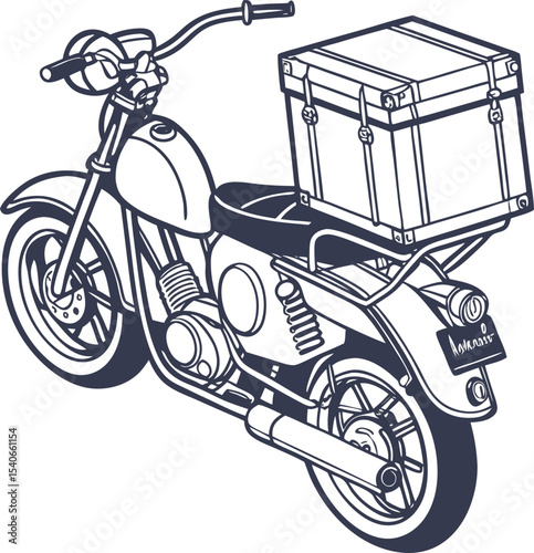 "Scooter with rear cargo box silhouette"