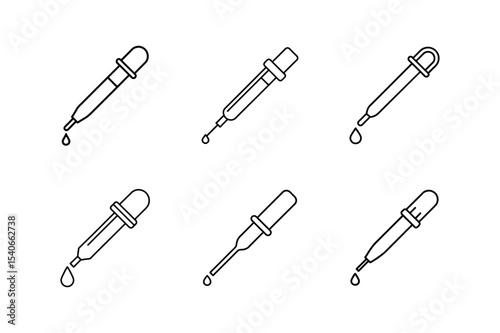 pipette line art vector illustration