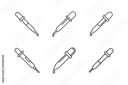 pipette icon line art vector illustration