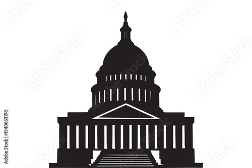 capital building silhouette with detailed columns and dome