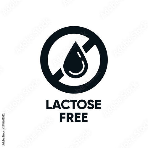 Lactose Free Icon Vector Black
