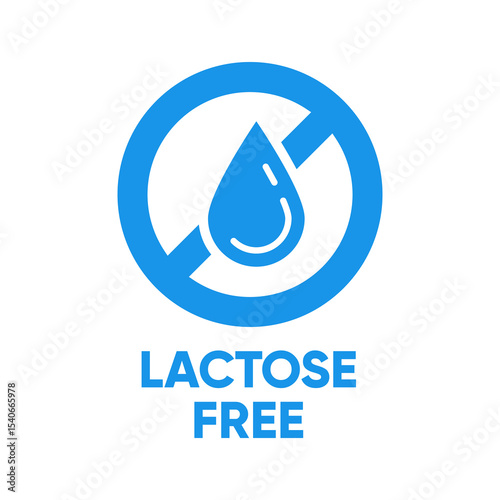 Lactose Free Icon Vector Sign Blue