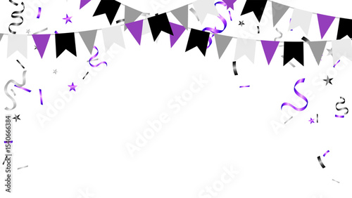 Pride with flag symbol of asexuality vector illustration. Template, background, banner, card