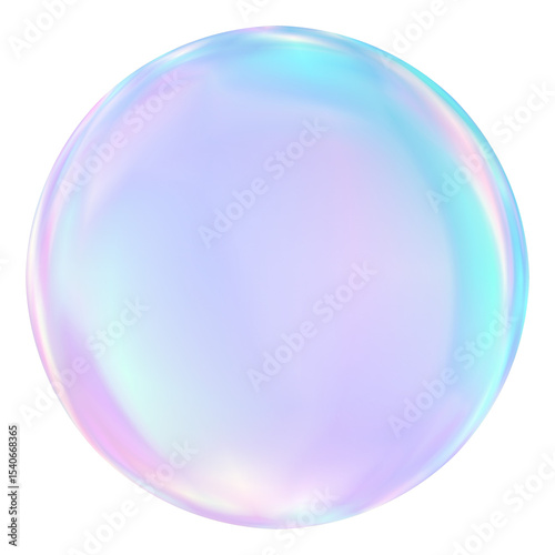光り輝き反射するシャボン玉のCGイラスト