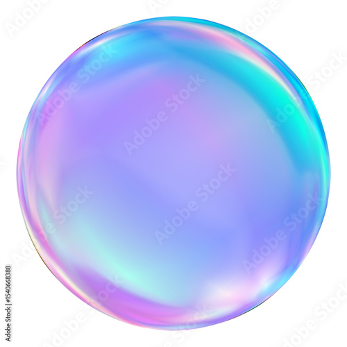 光り輝き反射するシャボン玉のCGイラスト