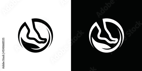 simple vector leaf and foot logo