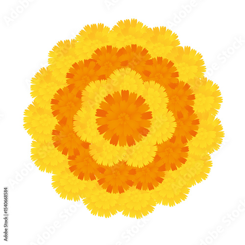 onam floral decoration or pookalam isolated on transparent background