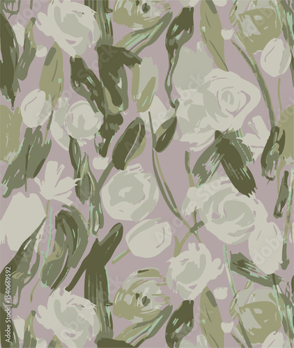 Big flowers pattern, upscale floral pattern. graphical textures floral, trendy colors pattern , flowers background with leaves. vector illustration.