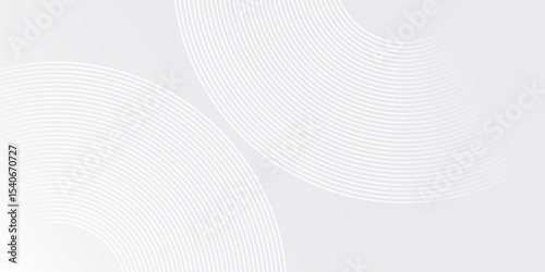 White glowing geometric lines on gray background. Modern shiny blue circle abstract, vector illustration eps10