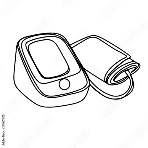 Measuring blood pressure one line art drawing 