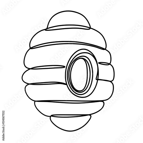 Beehive continuous one line art drawing
