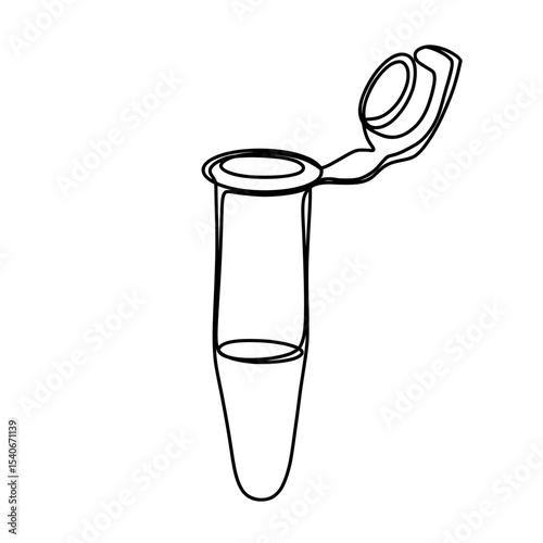 Eppendorf test tube one line art drawing 