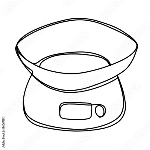 Digital kitchen scale one line art drawing 