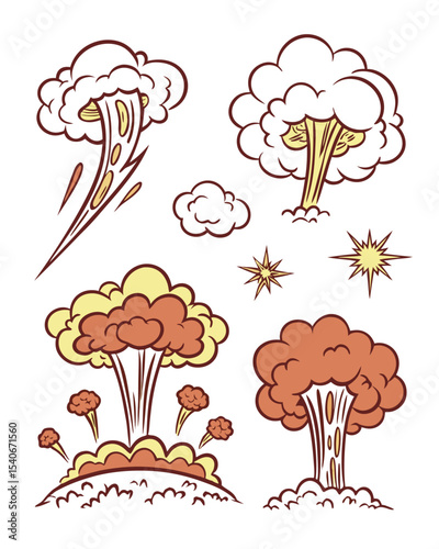 Get high-quality, upscaled cartoon explosion vectors! Ideal for comics, games, and animations needing dynamic and eye-catching effects.