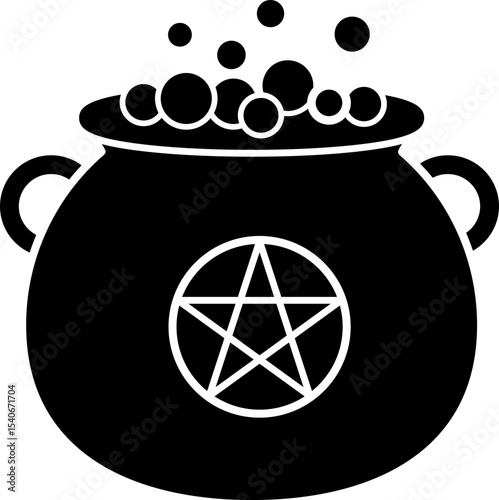 Halloween Witch Potion Cauldron silhouette isolated.
Cauldron with magic potion. 
witch pot of boiling potion.
Witch Poison Cauldron. 
witch's brew.
Transparent background. SVG file.