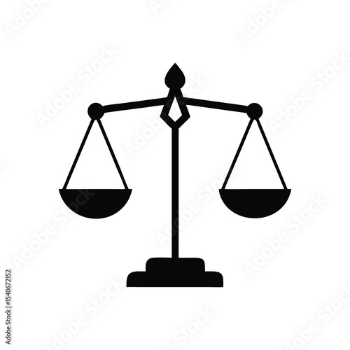 Black Silhouette Justice Scale Vector Icon Set for Legal Design Projects