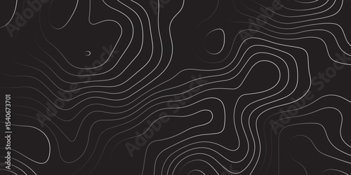 Landscape geodesy topography map background. black white  illuminated topographic lines on transparent background. Line texture pattern

