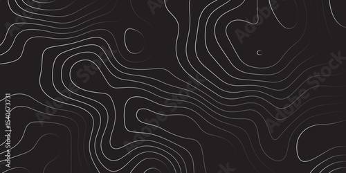  Landscape geodesy topography map background. black white  illuminated topographic lines on transparent background. Line texture pattern
