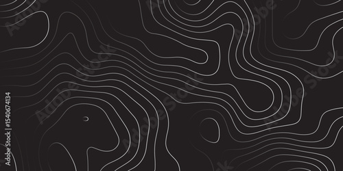  Landscape geodesy topography map background. black white  illuminated topographic lines on transparent background. Line texture pattern
