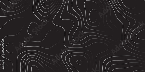  Landscape geodesy topography map background. black white  illuminated topographic lines on transparent background. Line texture pattern
