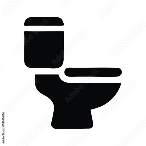 Toilet Icon Vector. Flat Black Symbol Isolated On White Background
