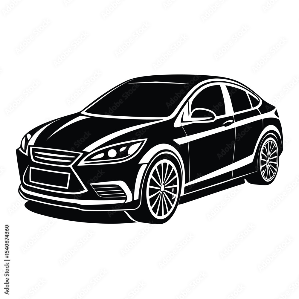 Fototapeta premium Car veriation black white design. Adobe Illustrator Artwork