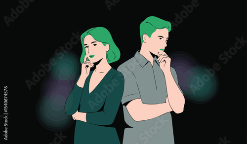 Couple Facing Away: Relationship Problems, Disagreement & Communication Issues

