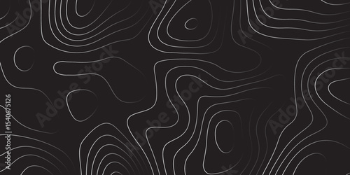  Landscape geodesy topography map background. black white  illuminated topographic lines on transparent background. Line texture pattern
