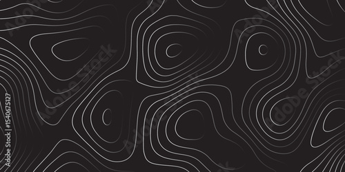  Landscape geodesy topography map background. black white  illuminated topographic lines on transparent background. Line texture pattern
