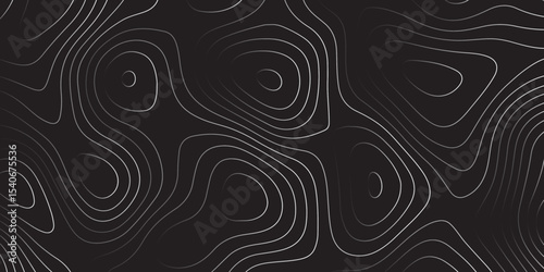  Landscape geodesy topography map background. black white  illuminated topographic lines on transparent background. Line texture pattern
