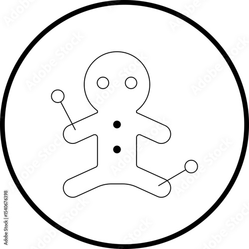 Voodoo doll icon single icon vector illustration