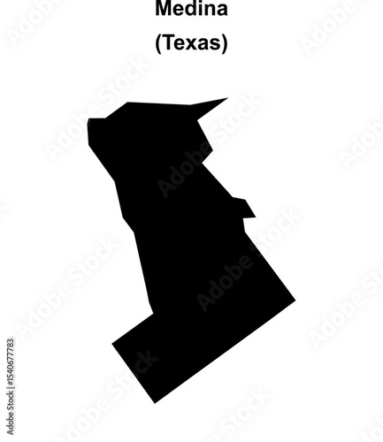 Medina (Texas) blank outline map