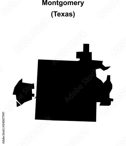 Montgomery (Texas) blank outline map