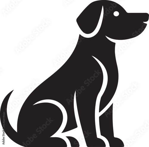 dog sitting icon symbol vector illustration isolated on white background